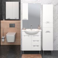 Шкаф-пенал напольный ELEGANSE 40 /хром/правый/ AQUA DE MARCO 3040CELE/R — фото 4, Шкафы для ванной