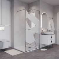 Душевая перегородка Niagara Nova (90х195) хром,стекло прозрачное с рисунком,1 место арт-NG-660-90 — фото 3, Душевые перегородки