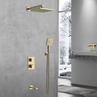 Душевой комплект Next термостатический встраиваемый, трехрежимный, брашированное золото арт-VSFW-1N3TBG — фото 3, Встраиваемые душевые комплекты