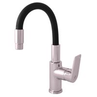 CO119.5/15 COLORADO - смеситель кухонный, (гибкий излив Черный), ХРОМ — фото 1, Смесители для кухни