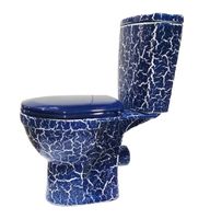 РИО Унитаз-компакт гориз. вып., 2-х реж. арм. "Уклад", сид. полип. "Уклад", синий кракелюр, ROSA Вн УнСкр99 — фото 1, Напольные унитазы