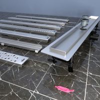 Товар: К-т водоотводящий желоб DP20-700 из нержавеющей стали + Декор. решетка DR20-700 арт-DP20700-DR20700 - фото 5 К-т водоотводящий желоб DP20-700 из нержавеющей стали + Декор. решетка DR20-700 арт-DP20700-DR20700 — фото 5, Душевые лотки