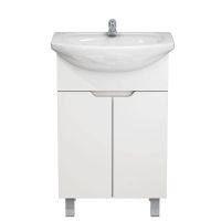 тумба Гамма 60 (Уют 60) ЛДСП напольная, белая без умывальника (в разборе) MFR23128WT — фото 1, Комоды и тумбы для ванной комнаты