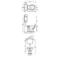 Бачок SIMAS LANTE Настенный на средней трубе с боковой ручкой смыва цвет белый LA28 — фото 3, Комплектующие для туалета