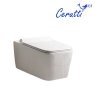 Унитаз VIOLA Aria Tornado подвесной безободковый белый со смывом торнадо Ceruttispa (525х365х320) CT10583 — фото 3, Подвесные унитазы