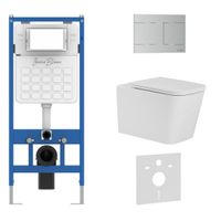 Комплект 3в1 IBERICA BLANCA инсталляция SILENCIO, унитаз TOLEDO ALTO белый, кнопка смыва INOX-R хром матовый (IB001.TLA.234.1501) — фото 2, Комплекты унитаз + инсталляция