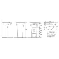 Раковина напольная AZARIO FRETTA ROUND 480x420x835 отдельностоящая арт-AZ-307 — фото 8, Раковины напольные
