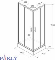 Ограждение VIVA90B N душевое Ceruttispa без поддона (90x90x195) — фото 405, Прямоугольные душевые уголки