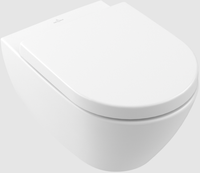 Товар: Унитаз, Villeroy&Boch, Subway 2.0, безободковый (с открытым смывным краем), тип установки-подвесной, ширина, мм-370, глубина, мм-560, высота, мм-365, форма чаши-овальная, выпуск-горизонтальный, материал-керамика, бачок-необходима система инсталляции, скрытый бачок, сиденье-необходимо заказать, вид грязеотталкивающего/антибак покрытия-CeramicPlus/AntiBac, с функцией DirectFlush, цвет-камень белый арт-5614R0RW - фото 1 Унитаз, Villeroy&Boch, Subway 2.0, безободковый (с открытым смывным краем), тип установки-подвесной, ширина, мм-370, глубина, мм-560, высота, мм-365, форма чаши-овальная, выпуск-горизонтальный, материал-керамика, бачок-необходима система инсталляции, скрытый бачок, сиденье-необходимо заказать, вид грязеотталкивающего/антибак покрытия-CeramicPlus/AntiBac, с функцией DirectFlush, цвет-камень белый арт-5614R0RW — фото 1, Подвесные унитазы