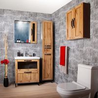 Комплект мебели для ванной Бриклаер ЛОФТ 70, метрополитен грей — фото 5, Комплекты мебели для ванной