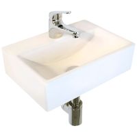 Раковина маленькая GS, 36,5x25x10,5 cm, белая керамика арт-32576 — фото 9, Раковины подвесные