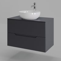 Orange Line тумба с раковиной подвесная 80 см, графит/белый арт-Li-80TugMDF+B07-420W — фото 1, Тумбы с раковиной