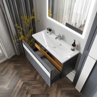 Тумба под раковину подвесная Бриклаер БЕРЛИН оникс серый, 100 см арт-4627125416125 — фото 6, Тумбы с раковиной