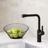 _xxx Merkur, смеситель для кухни L-излив, с каналом для фильтрованной воды, чёрный матовый арт-710771300 — фото 1, Смесители для кухни