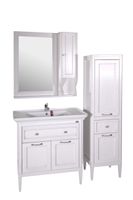 Комплект мебели для ванной Гранда 85 Белый Патина Серебро (Со шкафчиком) 1148703 — фото 1, Комплекты мебели для ванной