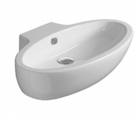 Раковина SIMAS LFT Spazio подвесная или накладная с одним намеченным отверстием цвет белый LFT34 — фото 1, Раковины накладные