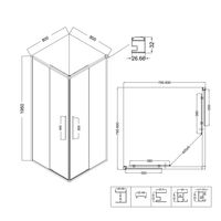 Товар: Душевое ограждение Niagara Nova NG-4622-34 (80х80х195) квадрат,раздвижная,хром,стекло рифленое,1 место - фото 13 Душевое ограждение Niagara Nova NG-4622-34 (80х80х195) квадрат,раздвижная,хром,стекло рифленое,1 место — фото 13, Квадратные душевые уголки