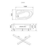 Ванна София 150х95-левая арт-Щ0000067269 — фото 8, Акриловые ванны