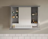 62232 Valarte Зеркало-шкаф 80 см с LED подсветкой цвет серый матовый VITRA — фото 1, Зеркальные шкафы в ванную