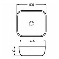 Раковина Azario накладная 505х405х140 белый глянец арт-AZ-2143 SP — фото 2, Раковины накладные