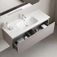 Тумба подвесная SANCOS Snob R 1.0 1195х445х406, c одним ящиком оснащенным доводчиками, Doha Soft , арт.SNR1.0120SM — фото 5, Комоды и тумбы для ванной комнаты