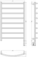 Полотенцесушитель электрический Сунержа Галант 3.1 1000х600 МЭМ правый Шампань арт-020-6001-1060 — фото 3, Электрические полотенцесушители
