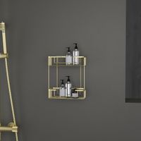 Полка двойная Timo Saona золото матовое арт-13083/17 — фото 4, Полки для ванной и душа