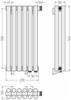 Отопительный радиатор Сунержа Эстет-11 EU50 500х270 6 секций Сатин арт-071-0312-5006 — фото 4, Радиаторы отопления