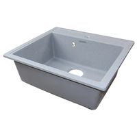 Кухонная мойка AZARIO Onda 565x505x200 искусственный мрамор, сифон в комплекте, цвет серый арт-CS00105223 — фото 1, Кухонные мойки
