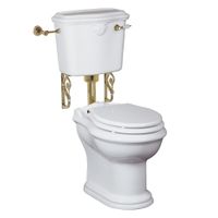 IMPERO Комплект унитаз напольный выпуск в стену, бачок низкий с ручкой золото, белый (БЕЗ КРЫШКИ) 31146 — фото 1, Напольные унитазы