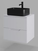 Orange Line Li-60TuwMDF+B02-460MB тумба с раковиной подвесная 60 см, белый/черный Li-60TuwMDF+B02-460MB — фото 8, Тумбы с раковиной