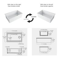 Кухонная мойка SIMAS LAVABI накладная или встраиваемая сверху без отверстий цвет белый Q600 — фото 5, Кухонные мойки