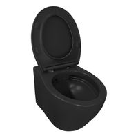 Унитаз подвесной Azario Keras matt black 520х370х360 безободковый, с быстросъемным сиденьем микролифт, черный матовый арт-AZ-99046B — фото 3, Подвесные унитазы
