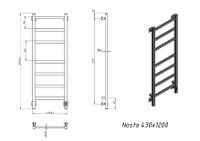 Полотенцесушитель электрический Grota Nosto 430х1200 черный Nosto 430х1200 RAL9005 EL — фото 4, Электрические полотенцесушители
