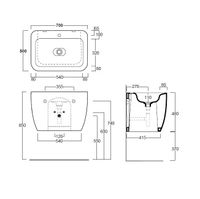 Раковина SIMAS HENGES подвесная с одним отверстием с донным клапаном цвет белый арт-HE11/F92 — фото 2, Раковины подвесные