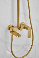Душевая система с тропическим душем и смесителем BELZ, брашированное золото, арт-B24713-5 — фото 11, Душевые стойки