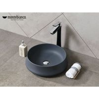 Раковина Colosseus Tre (grigio) круглая, серый матовый, MonteBianco арт-11053 — фото 2, Раковины накладные