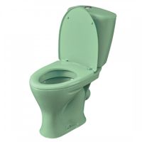Унитаз-компакт "Версия" наклонный выпуск, с кнопочной арматурой и сиденьем, салатовый SANTERI 1P4015S0400BF — фото 1, Напольные унитазы