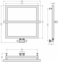 Полотенцесушитель водяной Сунержа Штиль EU50+ 530х530 Матовый чёрный арт-31-0256-5353 — фото 3, Водяные полотенцесушители