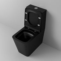 Унитаз напольный Grossman (610х365х825) безободковый,черный матовый с тонкой крышкой,смыв торнадо,2 места арт-GR-4418BMSQ — фото 6, Напольные унитазы