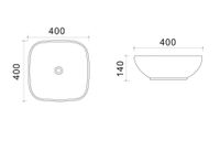 Раковина Azario 40х40х14 накладная, белая арт-AZ41016 — фото 2, Раковины накладные