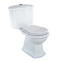 BELLA Комплект унитаз моноблок выпуск в пол, бачок с кнопкой бронза, белый (БЕЗ КРЫШКИ) 31092 — фото 1, Напольные унитазы