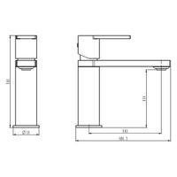 KUB смеситель умывальник, без д/к (черный) арт-54-020-ner — фото 1, Смесители для раковины