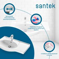 Товар: Раковина SANTEK Коралл 83 мебельная белый арт-WH110228 - фото 3 Раковина SANTEK Коралл 83 мебельная белый арт-WH110228 — фото 3, Раковины подвесные