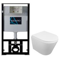 Сет: Инсталляция Azario для подвесного унитаза 3/6л. + унитаз Azario Teramo безободковый, слив "Скрытое Торнадо", с сиденьем микролифт арт-AZ-8010-1000+AZ-0053-UQ3 — фото 12, Комплекты унитаз + инсталляция