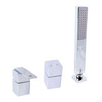 LR575.5P LOIRA смеситель каскадный на 3 отверстия залив воды через слив-перелив — фото 1, Смеситель для ванны