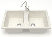 Товар: Кухонная мойка AZARIO Elmas 780х500х190 двойная, искусственный мрамор, цвет хлопок арт-CS00079898 - фото 1 Кухонная мойка AZARIO Elmas 780х500х190 двойная, искусственный мрамор, цвет хлопок арт-CS00079898 — фото 1, Кухонные мойки
