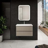 "S4" тумба под умывальник подвесная 80 см., цвет бежевый. арт-AQM900480BG — фото 1, Тумбы под раковину