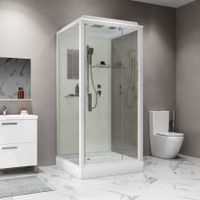 Душевая кабина Niagara Standart (100х100х215) квадрат,поддон 15см,распашная,проф.белый,3 места арт-ST100/15Q — фото 3, Душевые кабины