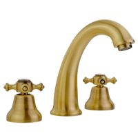 PRESTIGE См-ль д/раковины, на 3 отв., донный клапан "click-clack", бронза 31612 — фото 1, Смесители для раковины